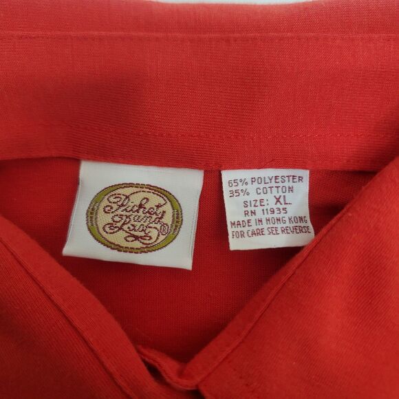 Vtg PICHET & POST Red Short Sleeve Shirt Button Womens Size XL - Picture 6 of 9